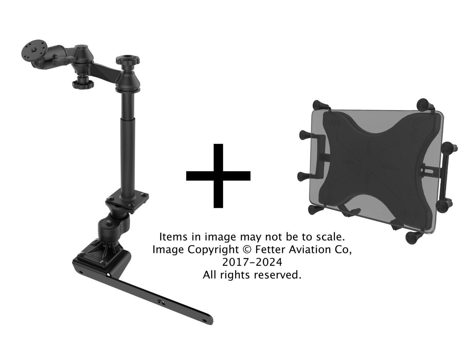 RAM Custom No-Drill 12"-13" Tablet Mount for Ram2012-2018 Trucks, Some 2019-2024