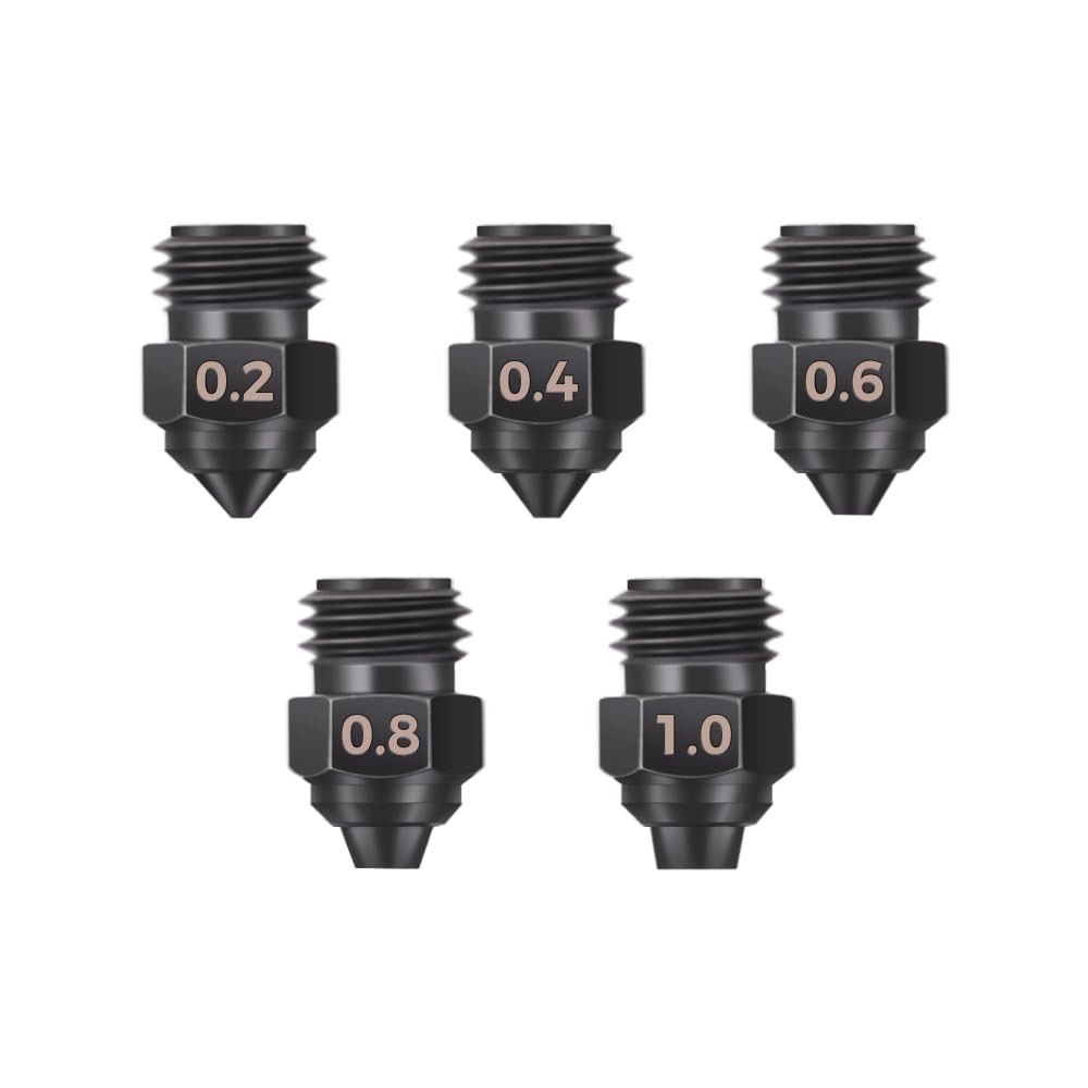Hardened Steel 3D Printer Nozzles Set 0.21.0mm Fits Sovol SV08 MAX 5 PCS