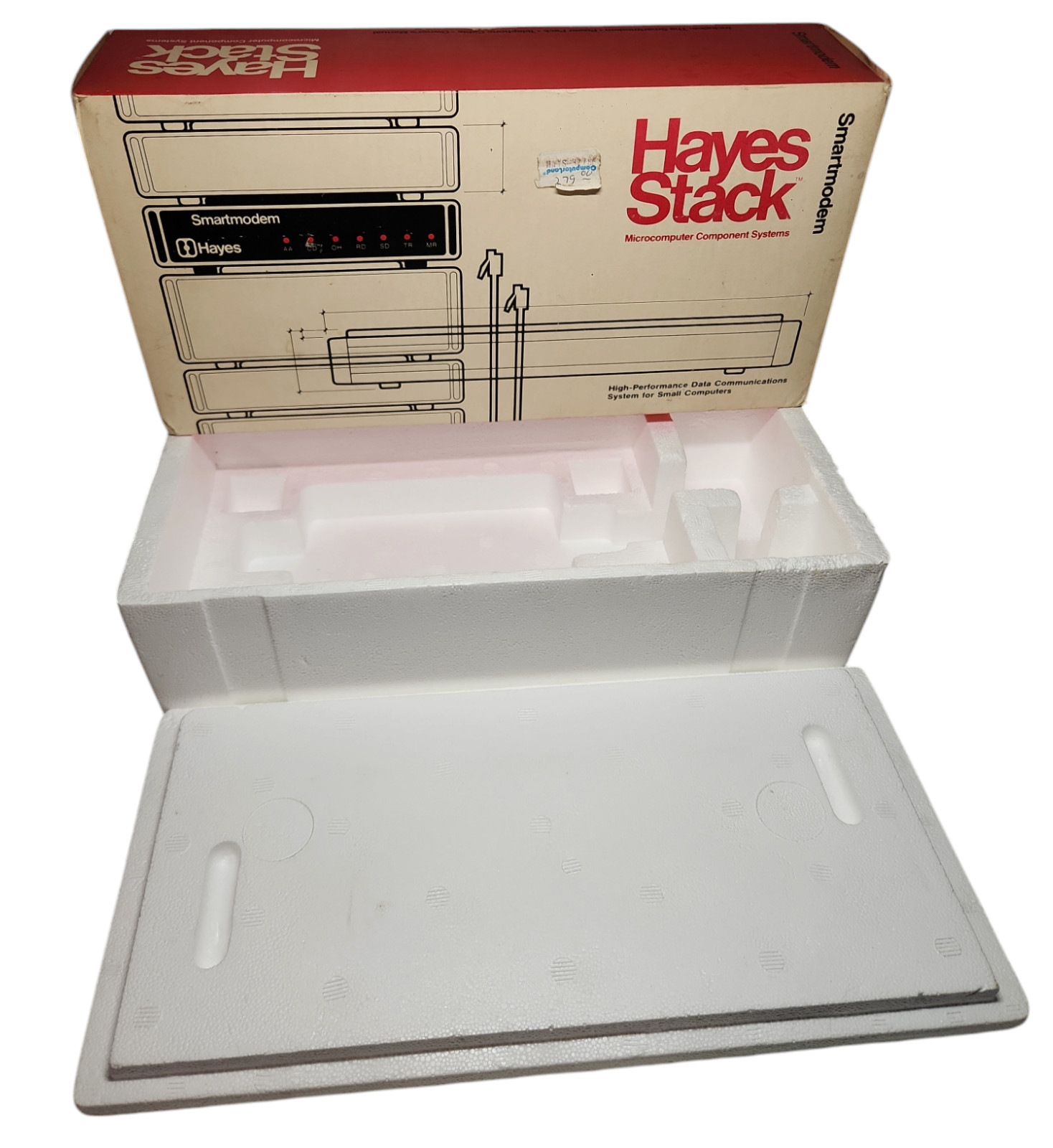 Vintage Hayes Stack Microcomputer Smartmodem BOX & FOAM INSERT ONLY - NO MODEM