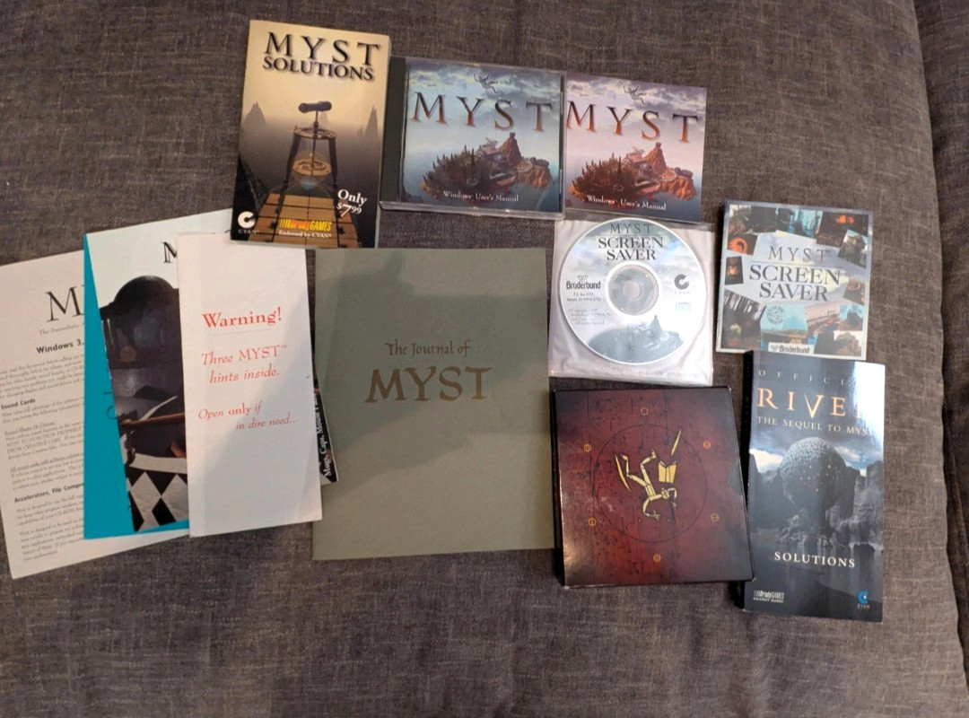 Broderbund Myst + Riven + Screen Saver CD-ROM for Windows 3.1/95 & Mac OS