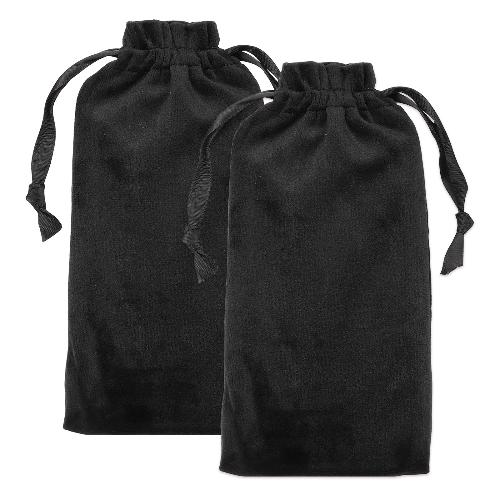 2 Pcs Cell Phone Sleeves (Size M) - Phone Storage Pouch Organizer Velvet, Black