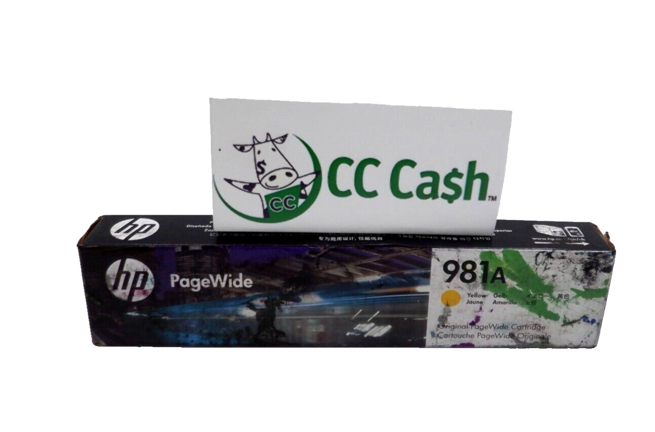 Genuine HP 981A Yellow J3M70A PageWide Ink Cartridge Exp. Oct 2023  F. Shipping