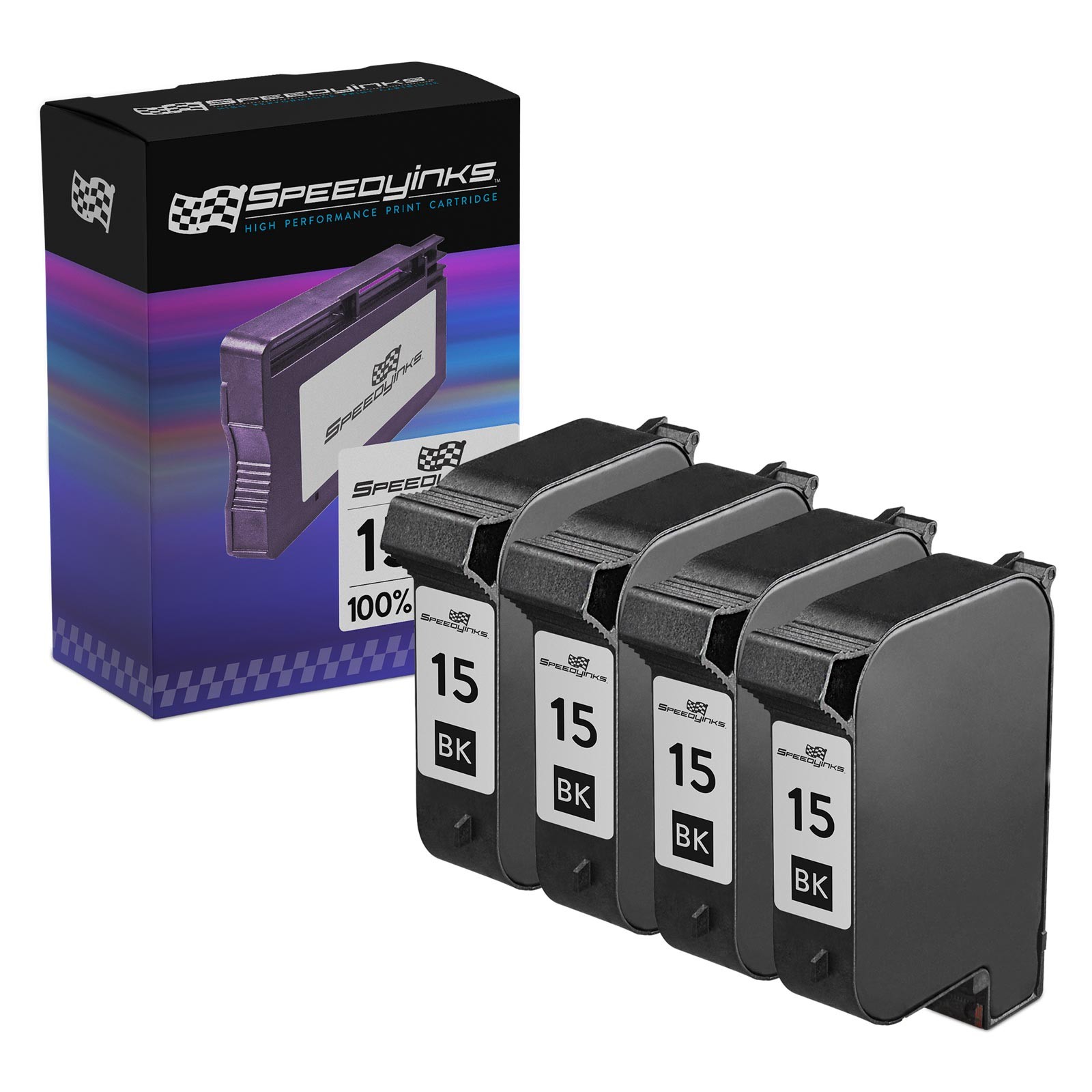 4 Pack Reman HP15 Inkjet Cartridges (C6615DN #15)