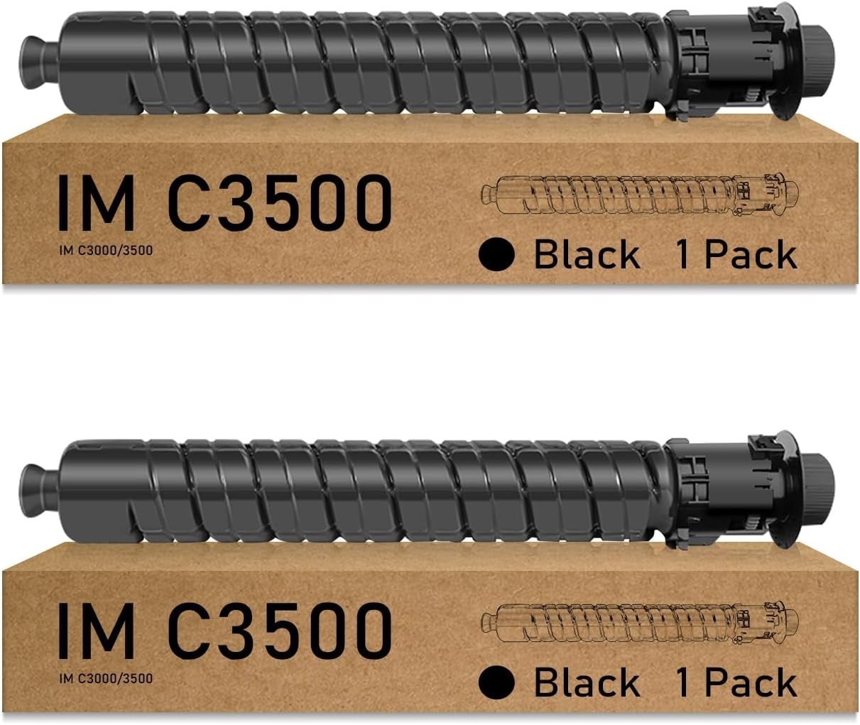 TWO Black Compatible IM C3500 Cartridge Replacements for IM C3000/3500 Lanier