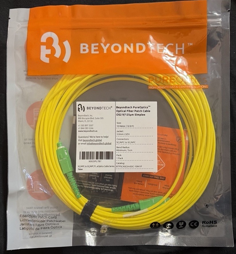 Beyondtech PureOptics Optical Fiber Patch Cable 10meter/32.8 ft