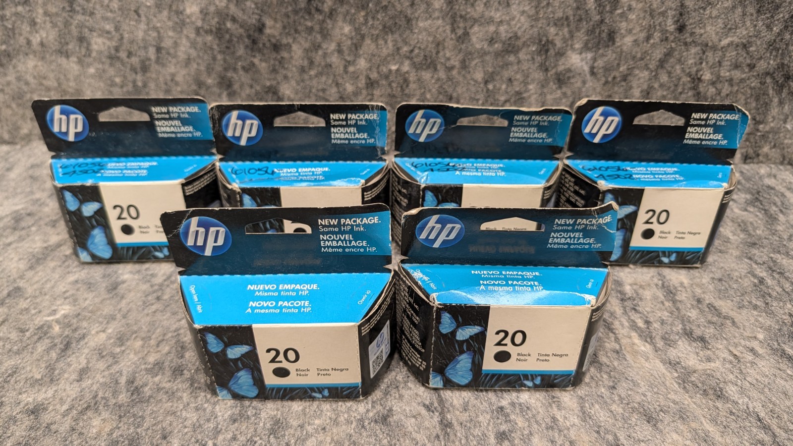 6 x Genuine HP 20 Black Ink Cartridge  C6614D  Genuine EXP 2011/2014 🔥New🔥