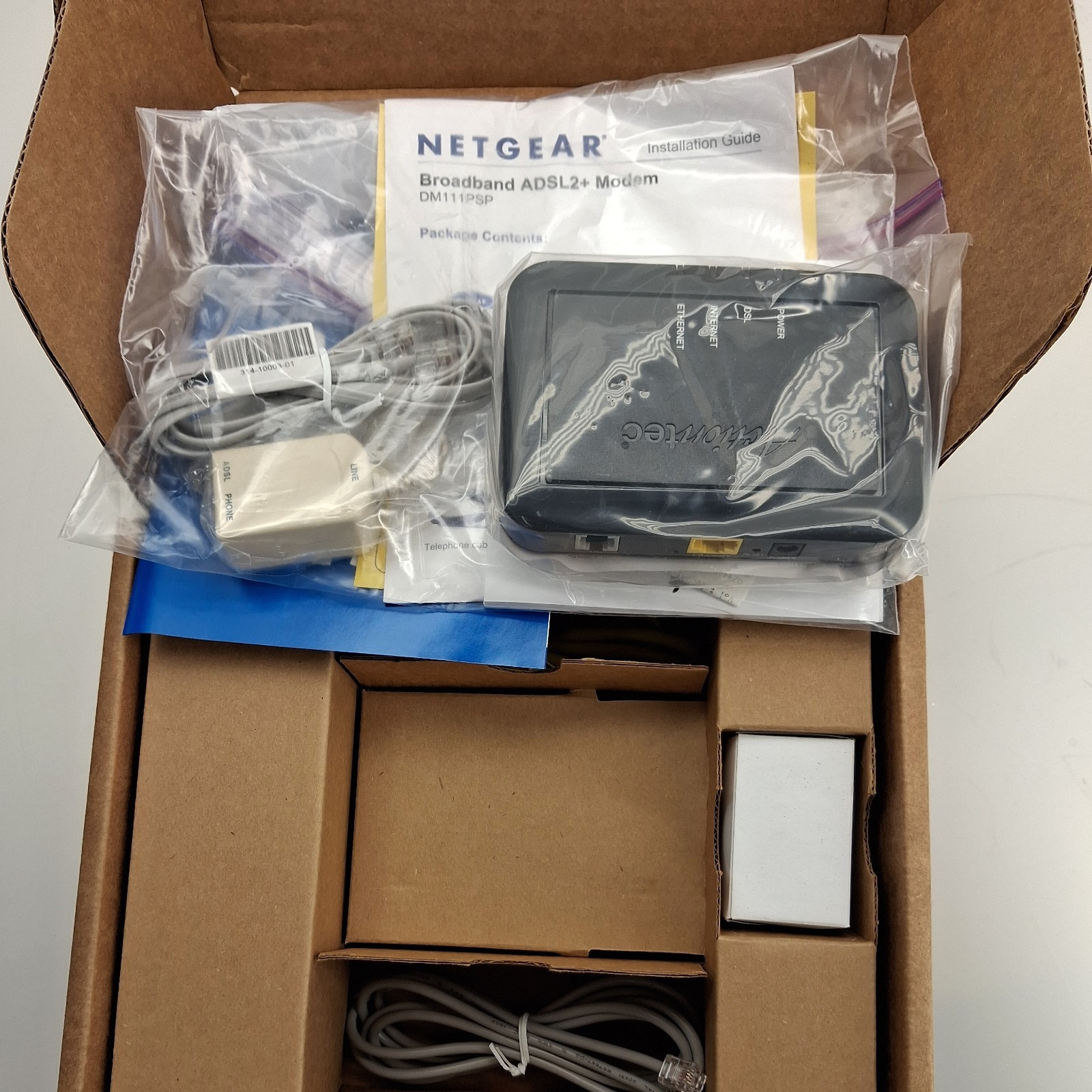 NETGEAR DM111PSP Broadband ADSL2+ DSL Modem Ethernet Open Box Complete