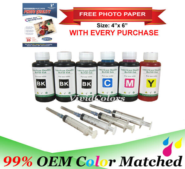 4-Color Bulk Ink Refill Kit for Brother Inkjet Printer Cartridges 600 ml Total