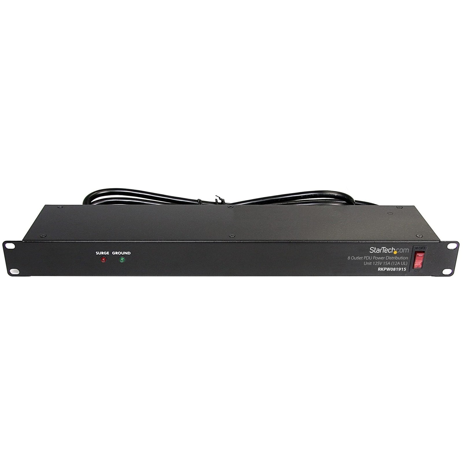 StarTech.com 8 Outlet Horizontal 1U Rack Mount PDU Power Strip for Network Se...