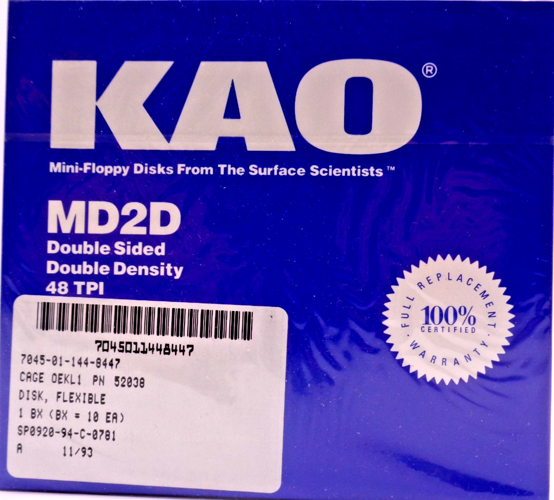 5.25" DISKS MD2D KAO (10 PIECES) #NOS #SEALED