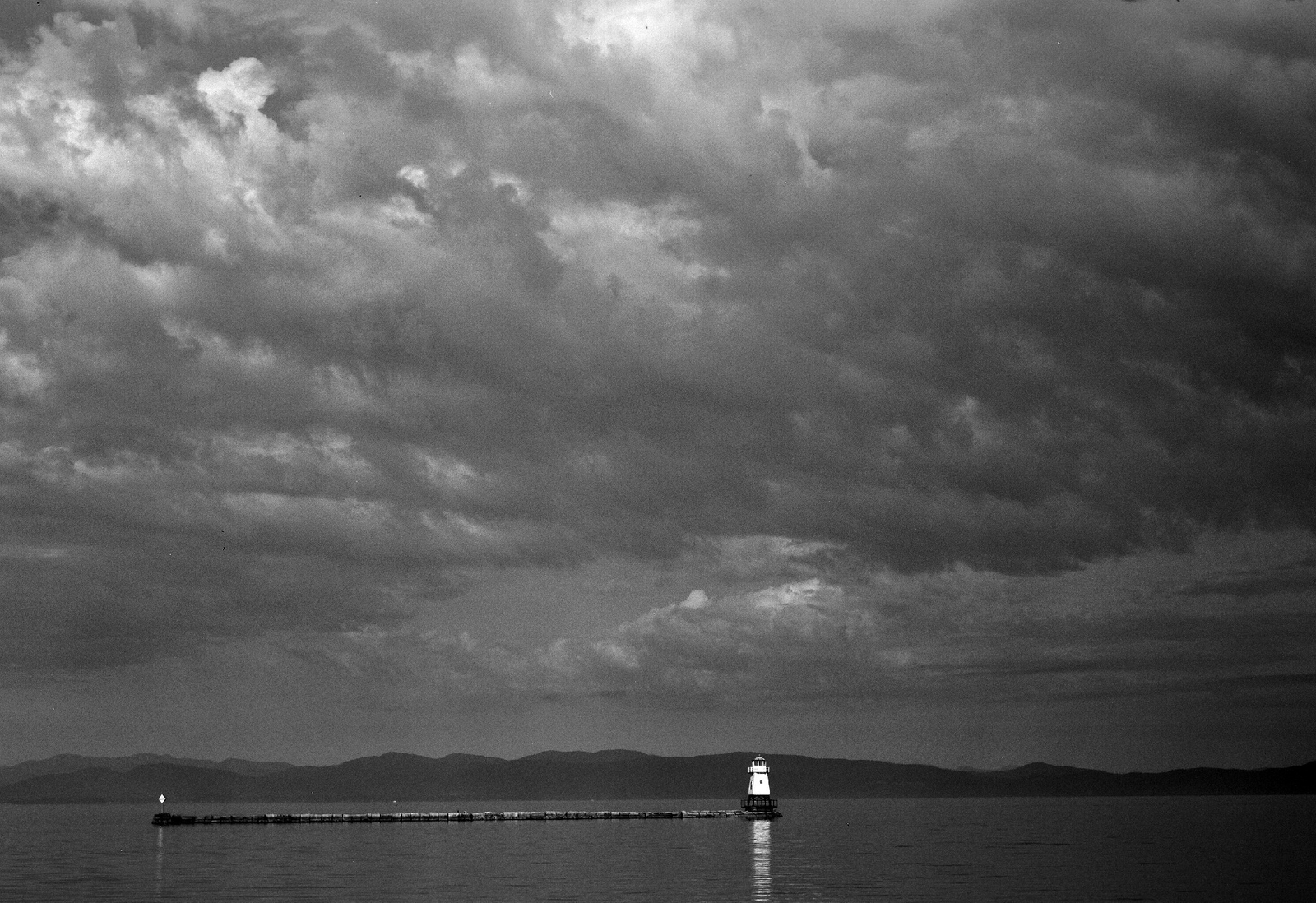Landscape nature clouds horizon monochrome lighthouse Custom Gaming Mat Desk