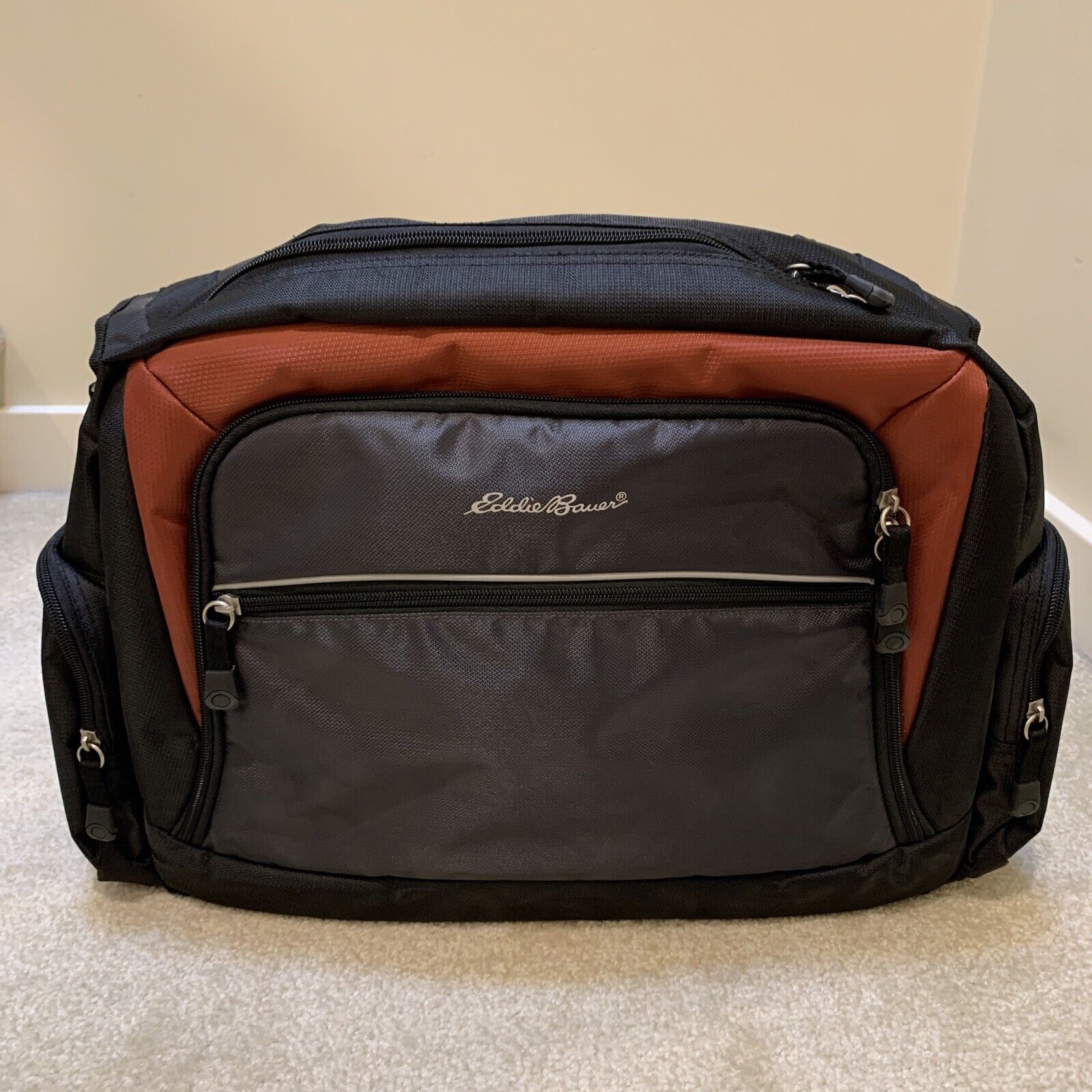 Eddie Bauer Laptop Carry Bag Zipper Side Strap Handle Black Brown Gray NEW