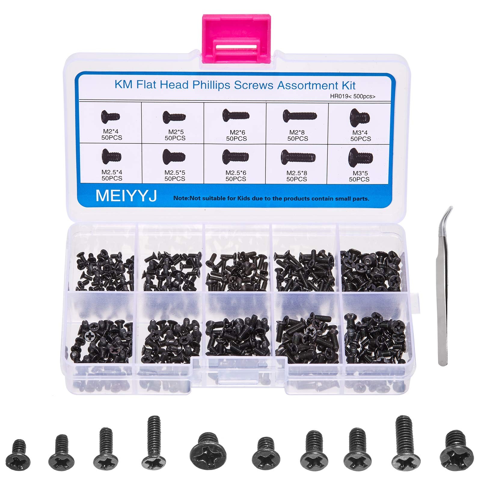 Meiyyj 500Pcs M2 M2.5 M3 Laptop Notebook Computer Replacement Screws K