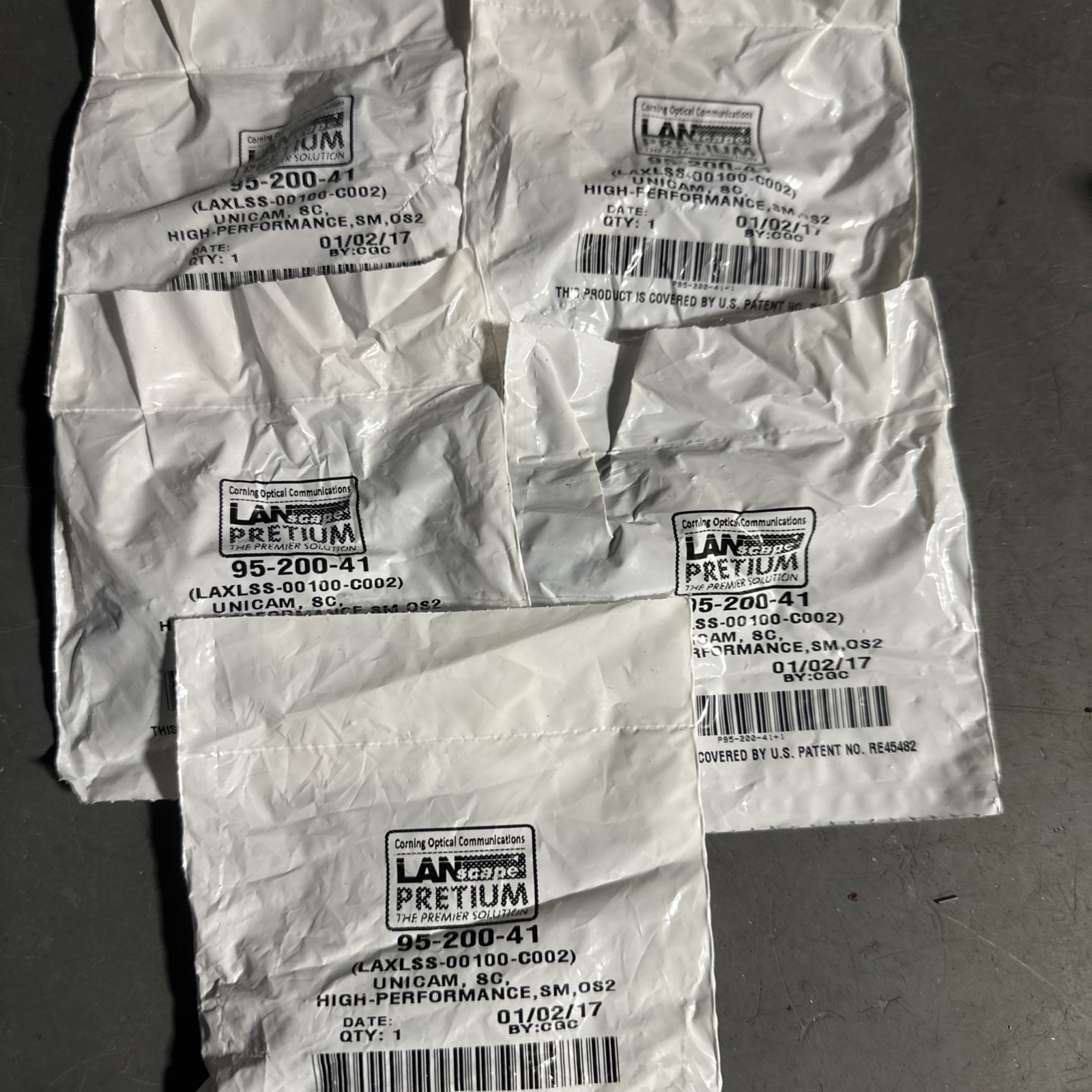 Corning Cable Systems LANscape Pretium 95-200-41, LAXLSS-00100-0002 OS2 LOT of 5