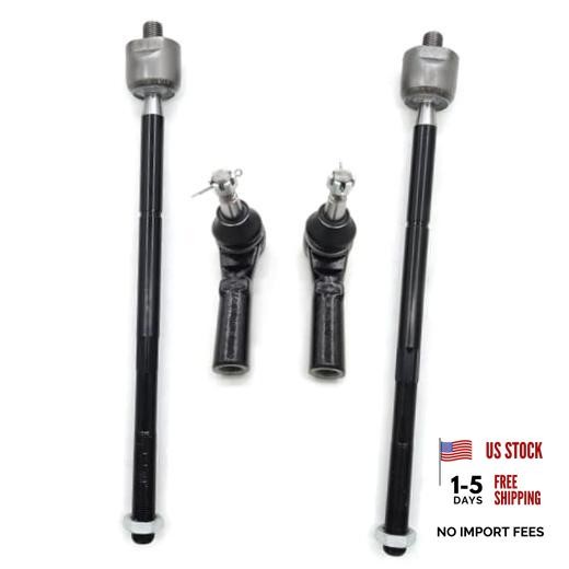 4Pcs Front Steering Inner Outer Tie Rod Ends Kit