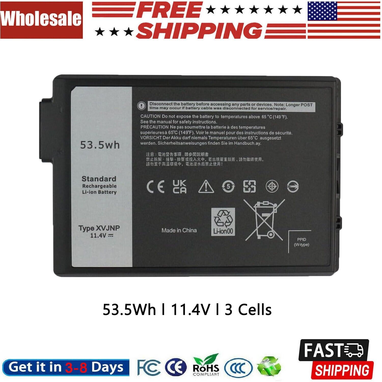 ✅XVJNP Battery For Dell Latitude 5430 7330 Rugged Extreme 6JRCP 451-BCWQ M0TN3