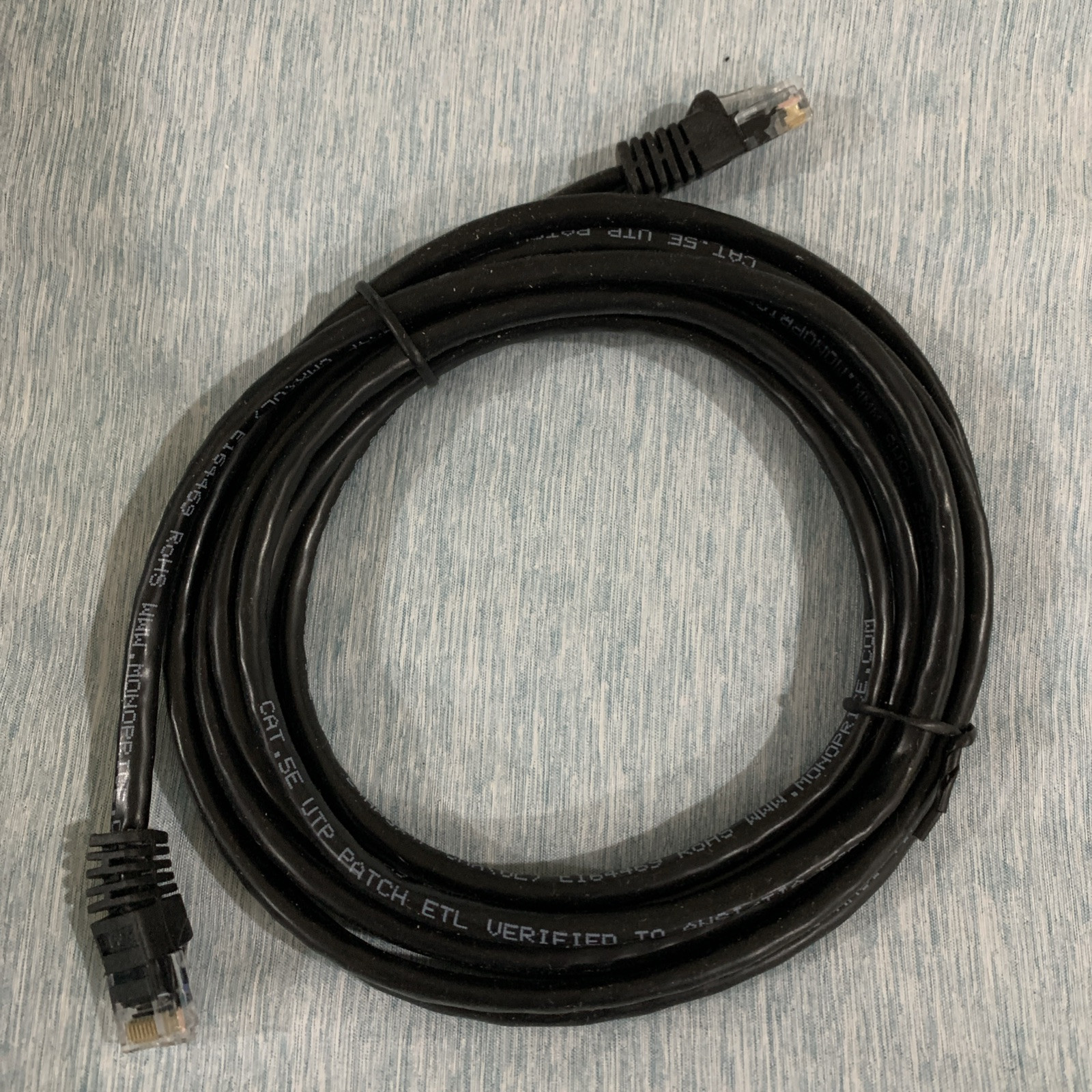 NEW Monoprice Booted Cat 5E Ethernet Patch Cord Black 10 ft. Part #3384