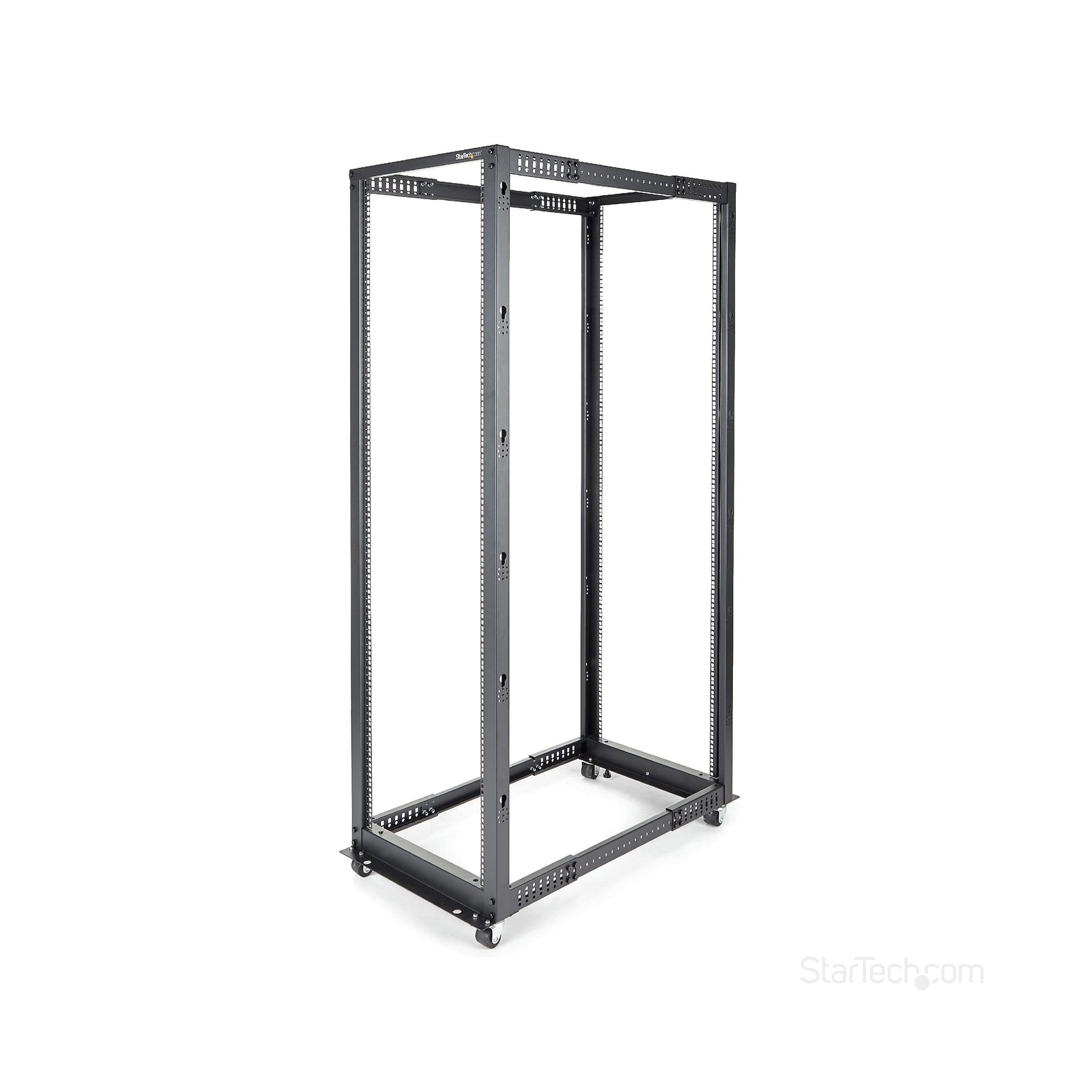 StarTech.com 4-Post 42U Mobile Open Frame Server Rack, 19in Network Rack with...