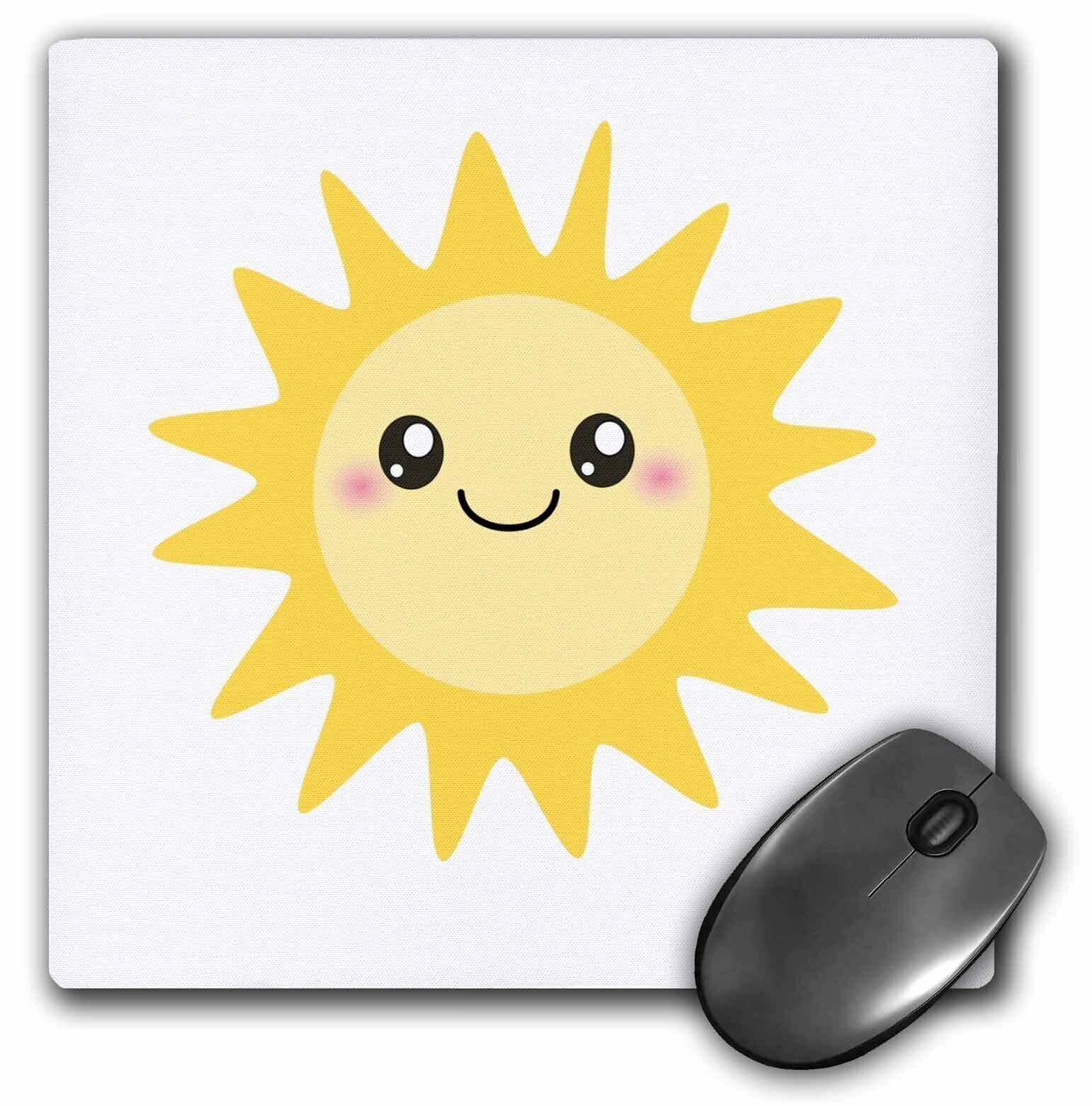 3dRose Cute happy sun - kawaii yellow sunny happy face - summer sunshine smiling