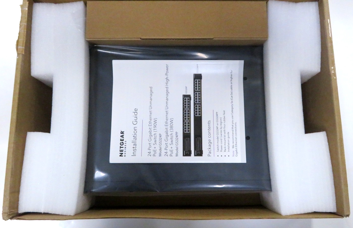 NETGEAR GS324P-100NAS 24-Port Gigabit Ethernet PoE+ Switch  Rack-Mount  Open Box