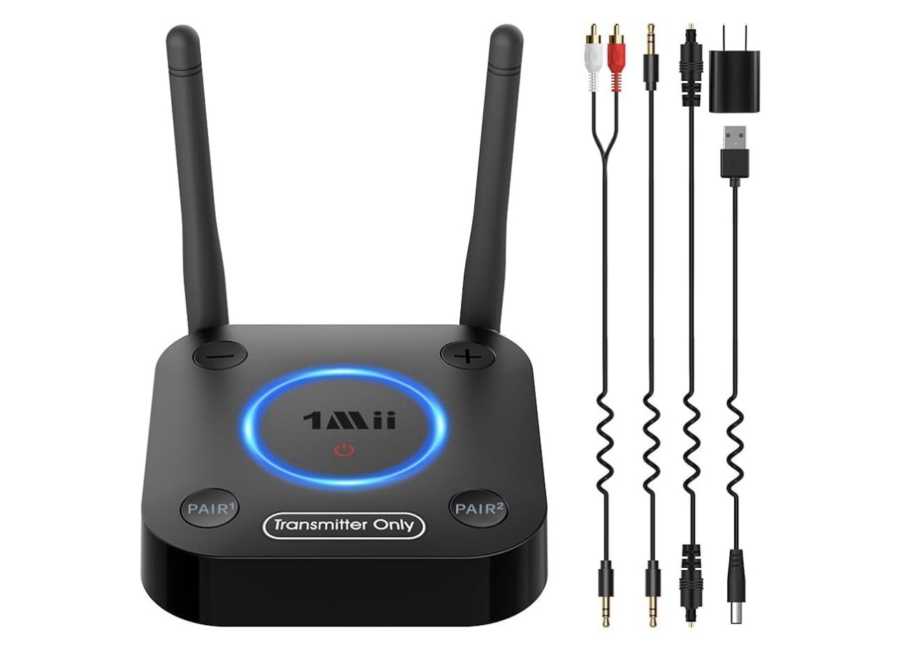 1Mii B06TX Bluetooth 5.3 Transmitter for TV aptX Low Latency Optical RCA AUX