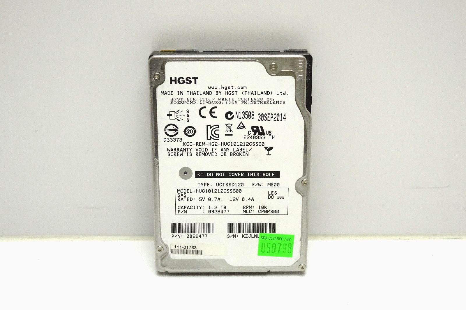 HGST 1.2TB Enterprise SAS HDD | Model HUC101212CSS600