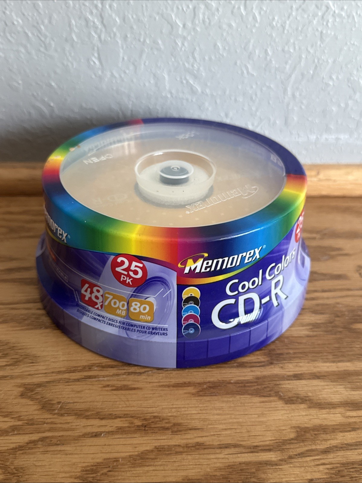 NOS Memorex Cool Colors CD-R Music 25 CD pack 48x 700MB 80 Min