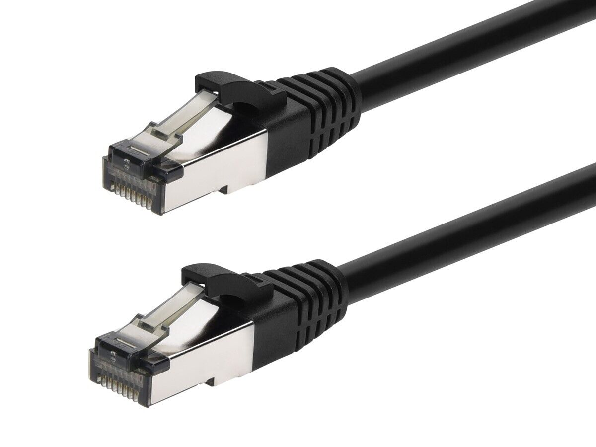 Monoprice Cat8 Patch Cable 25Ft Black S/FTP 28AWG 2GHz 40G RJ45 Ethernet Cable