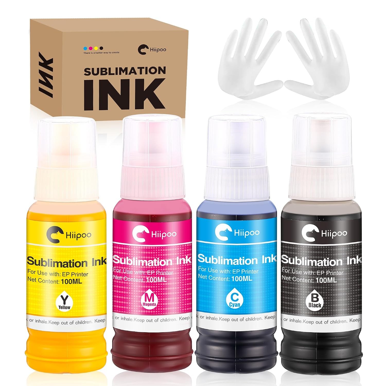 Hiipoo Sublimation Ink Refilled Bottles Work with ET-2800 ET-2903 ET-2980 ET-480