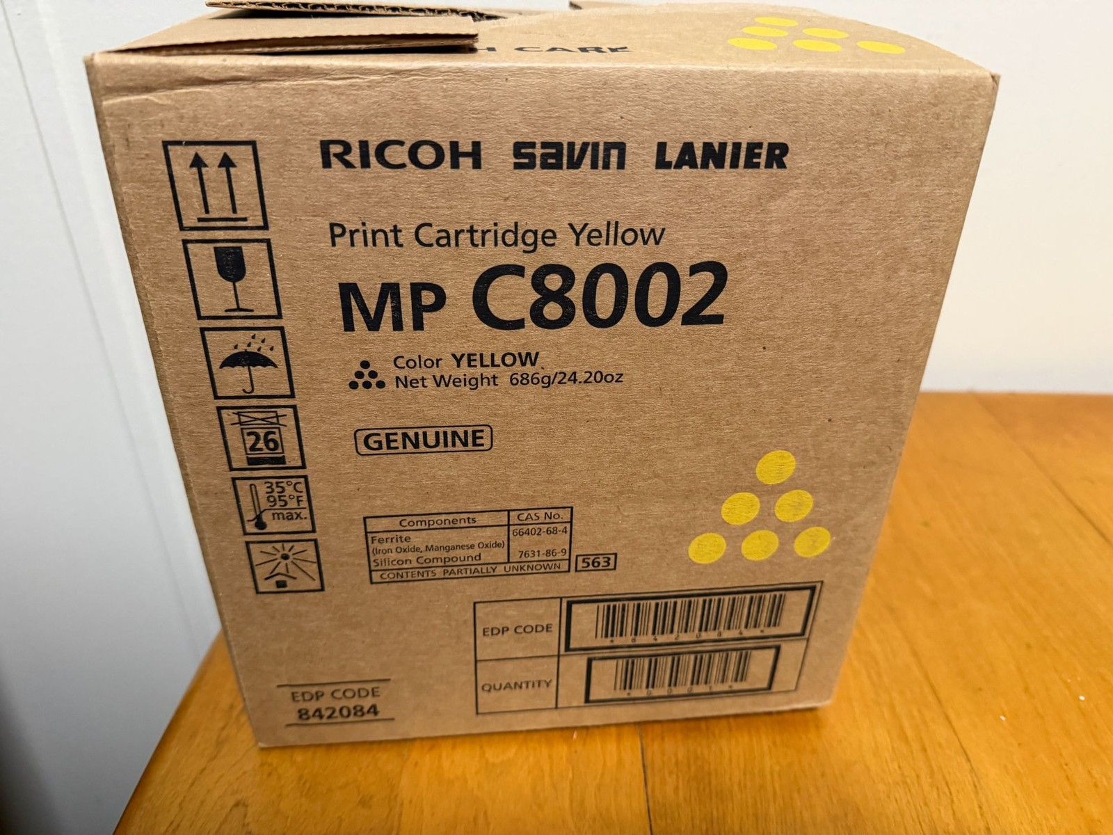 Ricoh Print Cartridge YELLOW MP C8002 Genuine Replacement Cartridge NIB