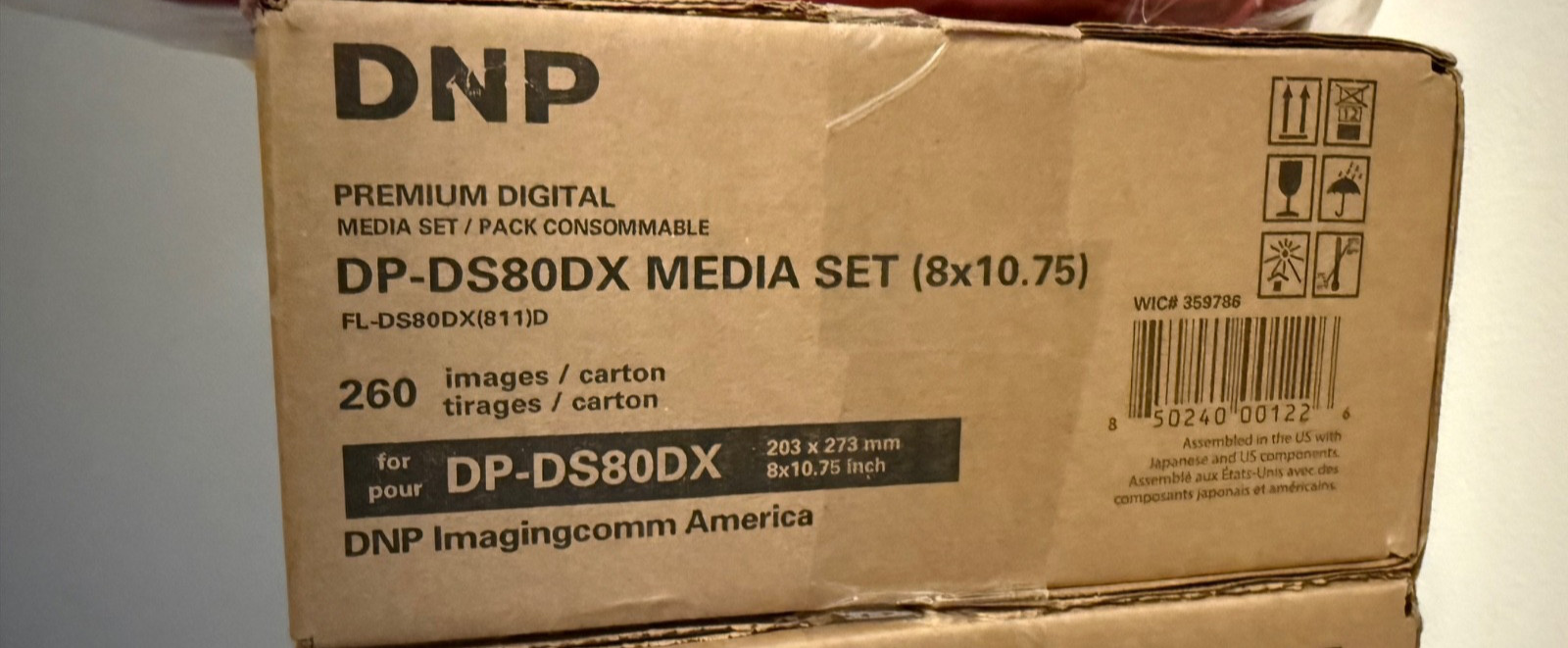 NEW DNP Premium Digital DP-DS80DX Media Set 8 x 10.75 ~ 260 Images