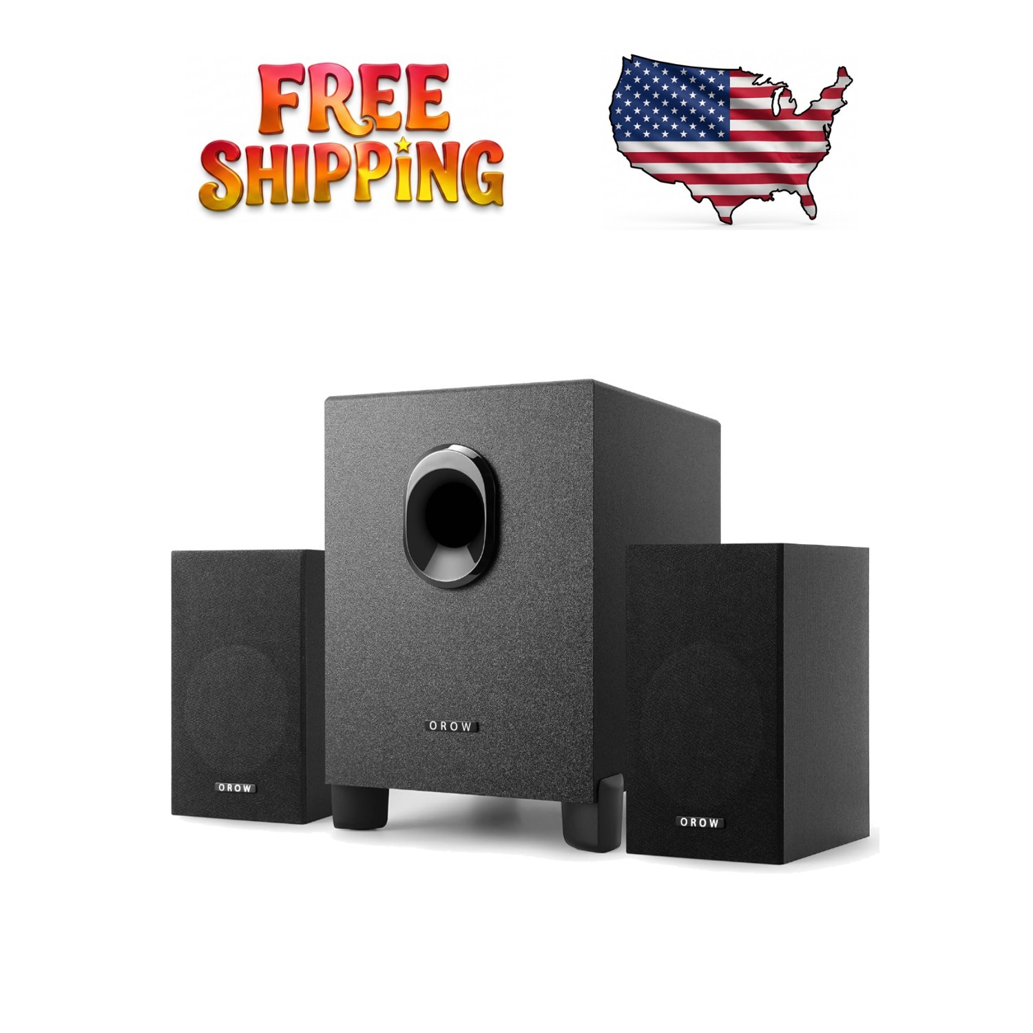 OROW S211 USB-Powered 2.1 Multimedia Speakers with Strong Bass & Subwoofer