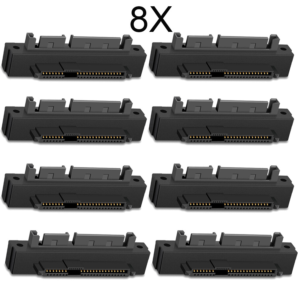 8PCS SFF-8482 SAS To SATA 22 Pin Angle 90 Degree Hard Disk Adapter NEW