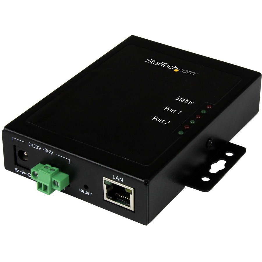 StarTech 2 Port Serial-to-IP Ethernet Device Server, RS232, Metal and Mountable,