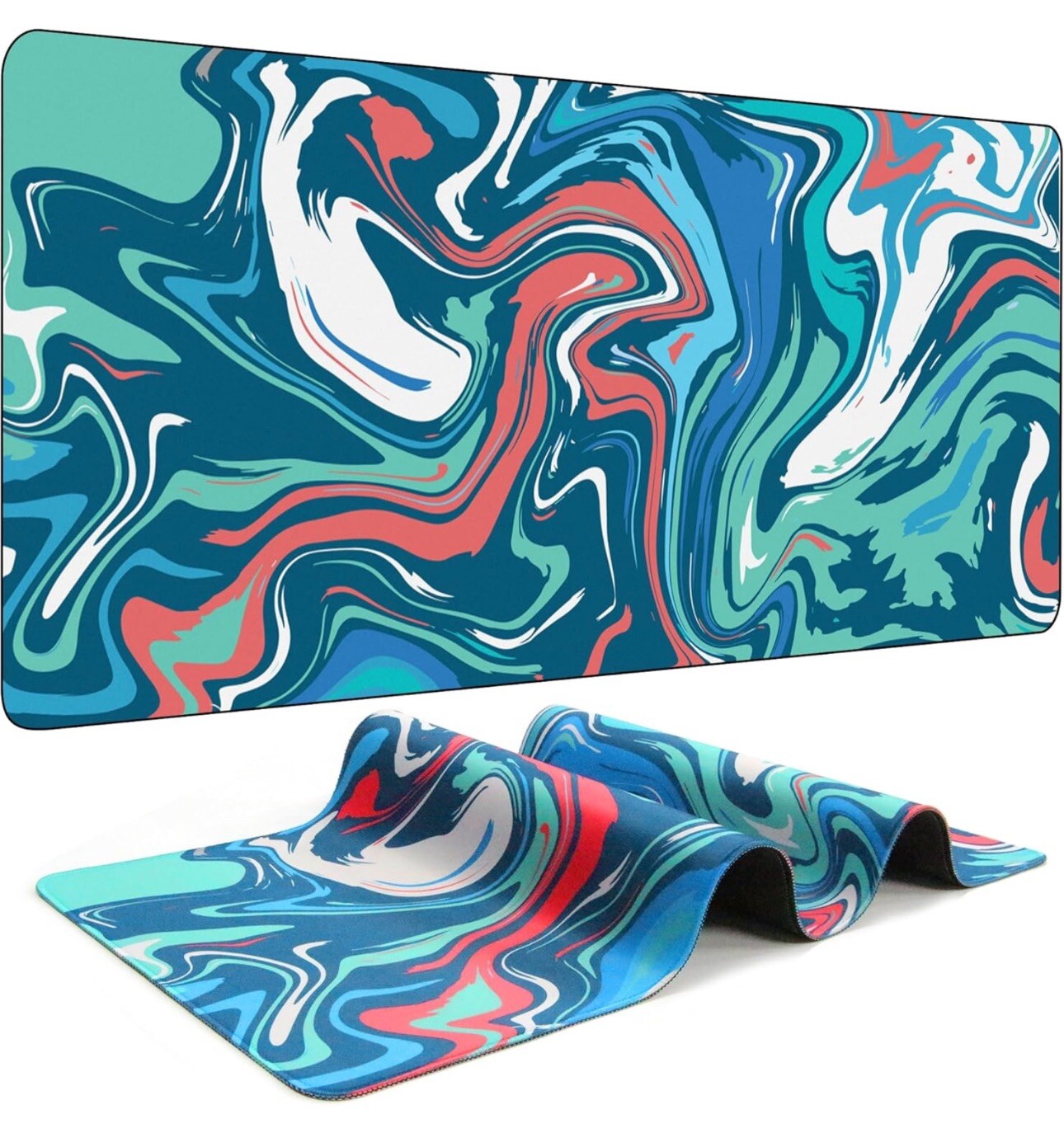 Marbled Design Fluid Pattern Gaming Mouse Pad Large Mouse Desk Pad 11.8"x31.5"