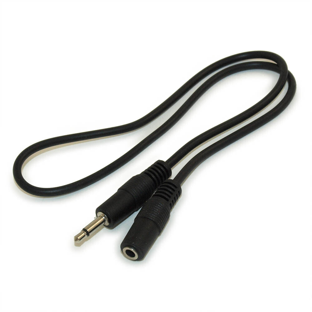 1.5ft 3.5mm SLIM MONO TS (2 conductor) Male to Female Audio EXTENSION Cable