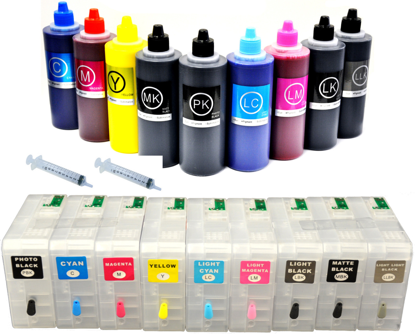 9x80ml Refillable Compatible Cartridge+9x200 UltraChrom K3 ink Stylus 3880