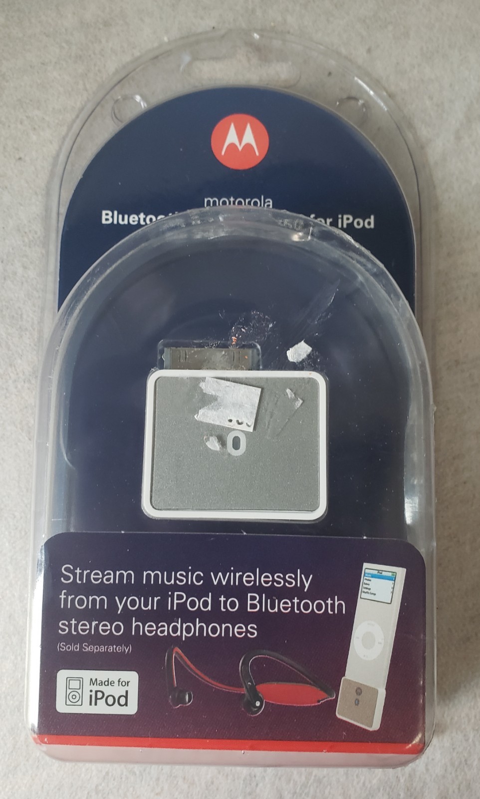 Motorola D650 Bluetooth Wireless Headphone Adapter SYN1976A For iPod MP3 Players