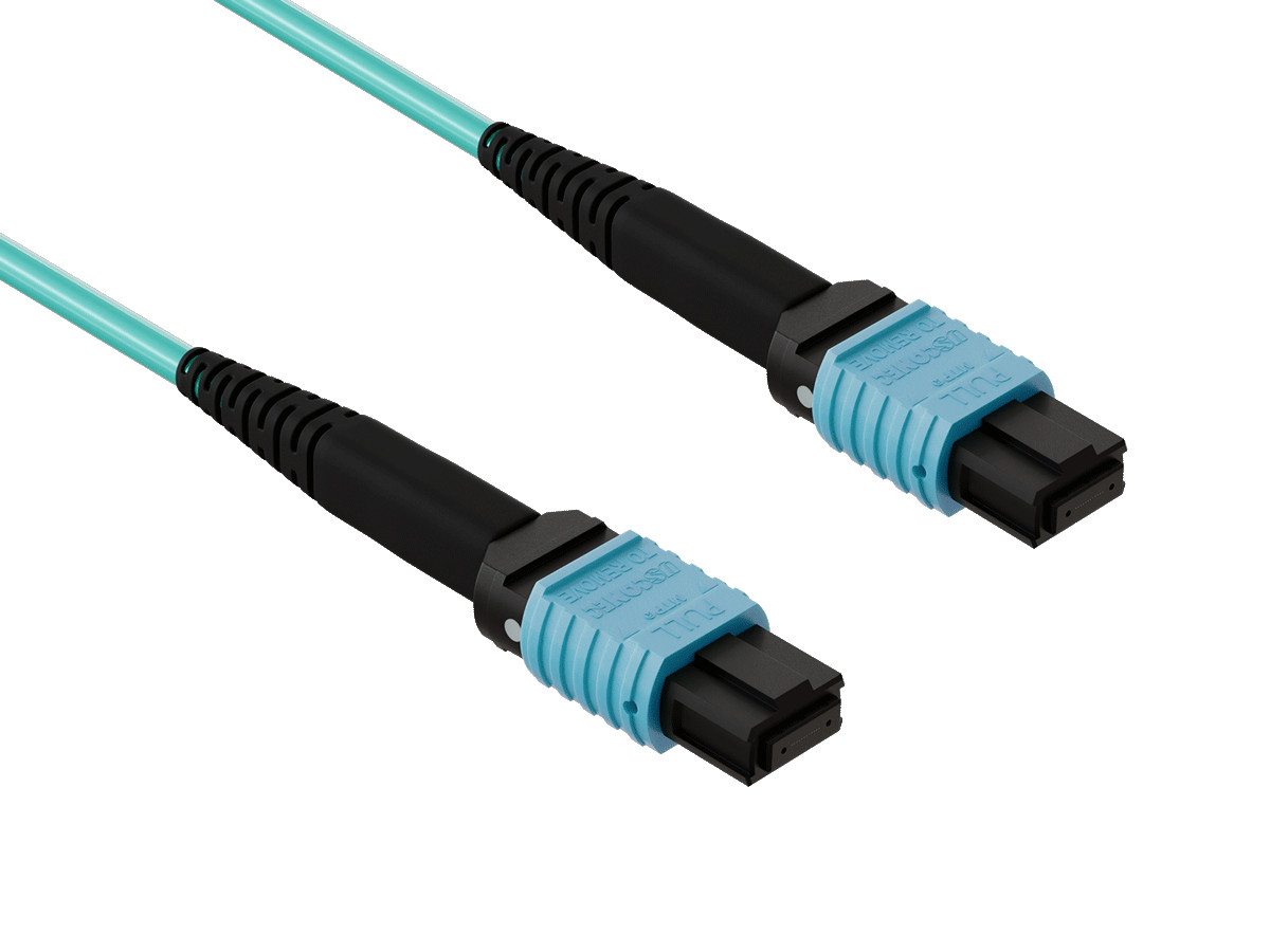 OM4 MTP/MTP Duplex 50/125 Type B Multimode Fiber Optic Cable - 10/15/20/25/30m