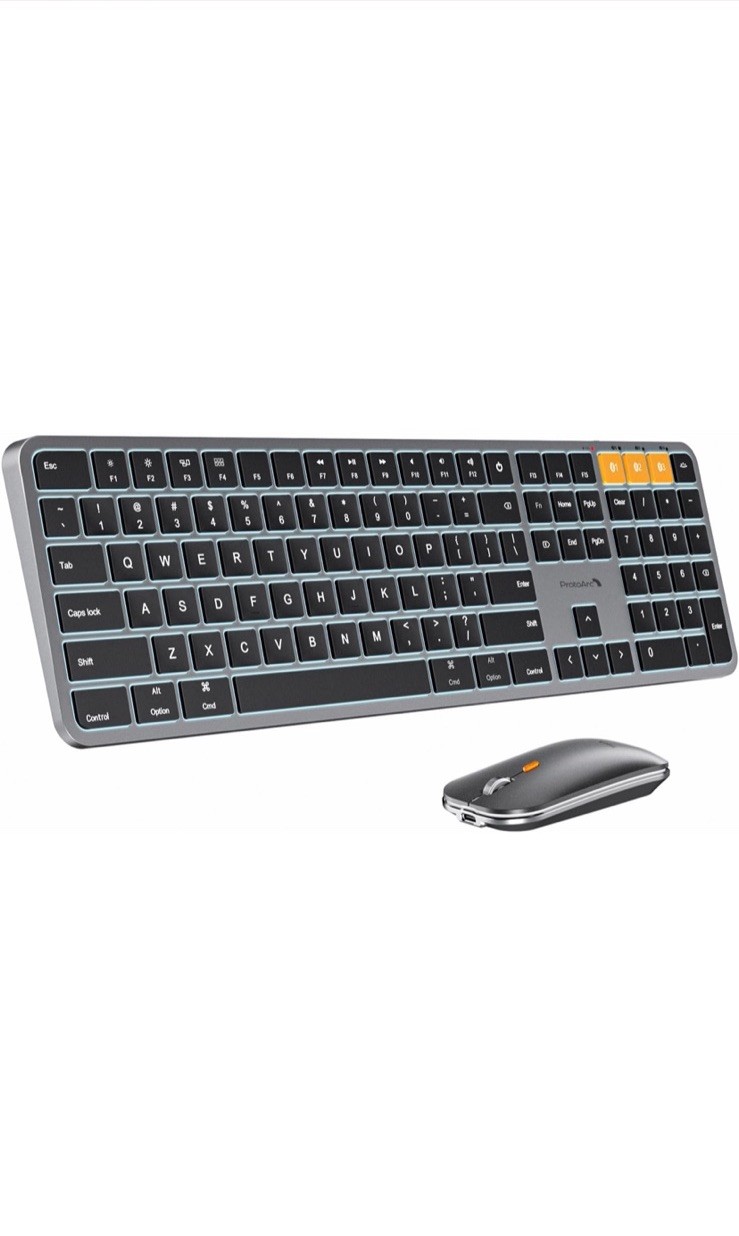 ProtoArc KM100-A Backlit Bluetooth Keyboard and Mouse Combo NEW Damaged Box
