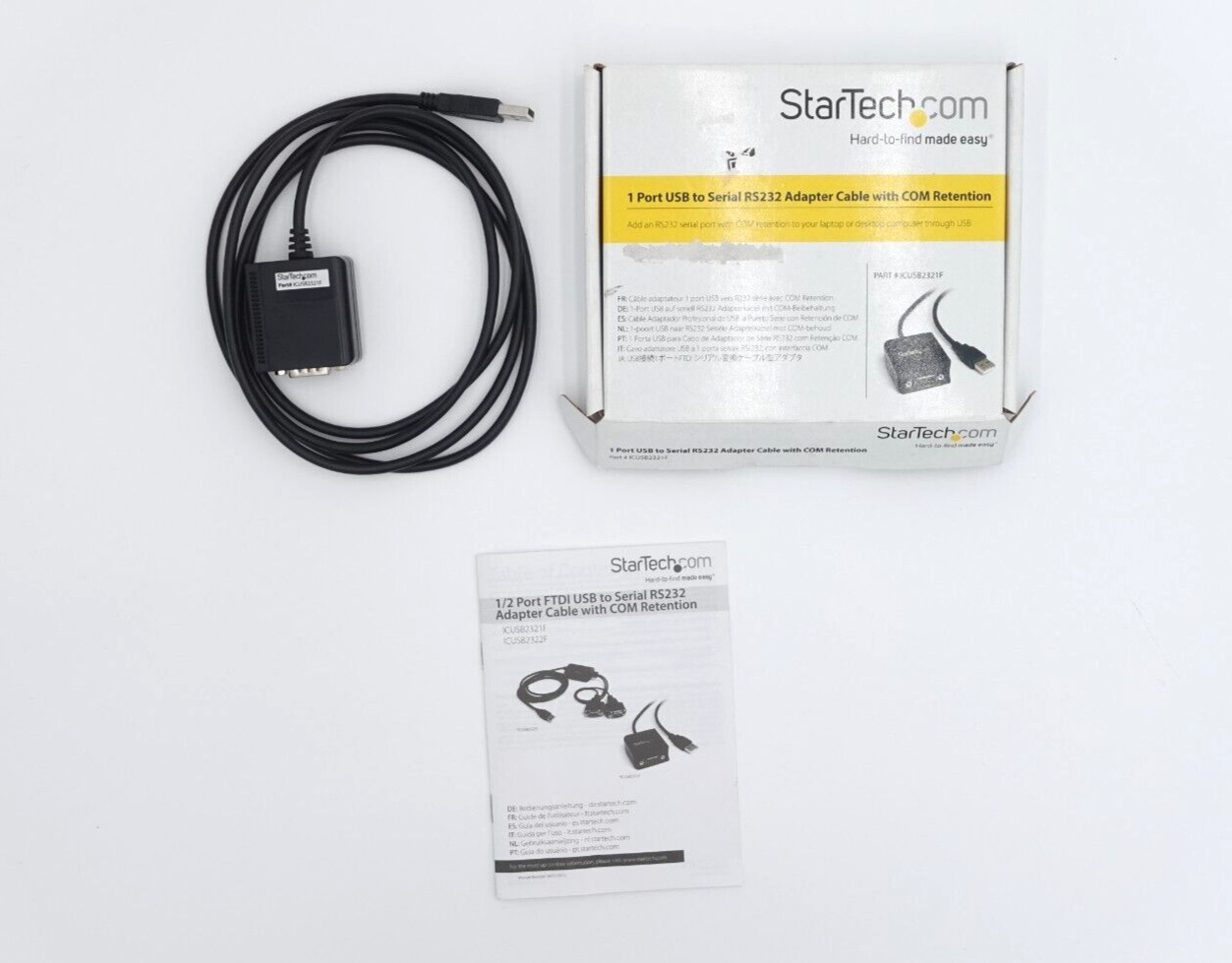 StarTech.com ICUSB2322F 1 Port USB to Serial RS232 Adapter Cable W/COM Retention