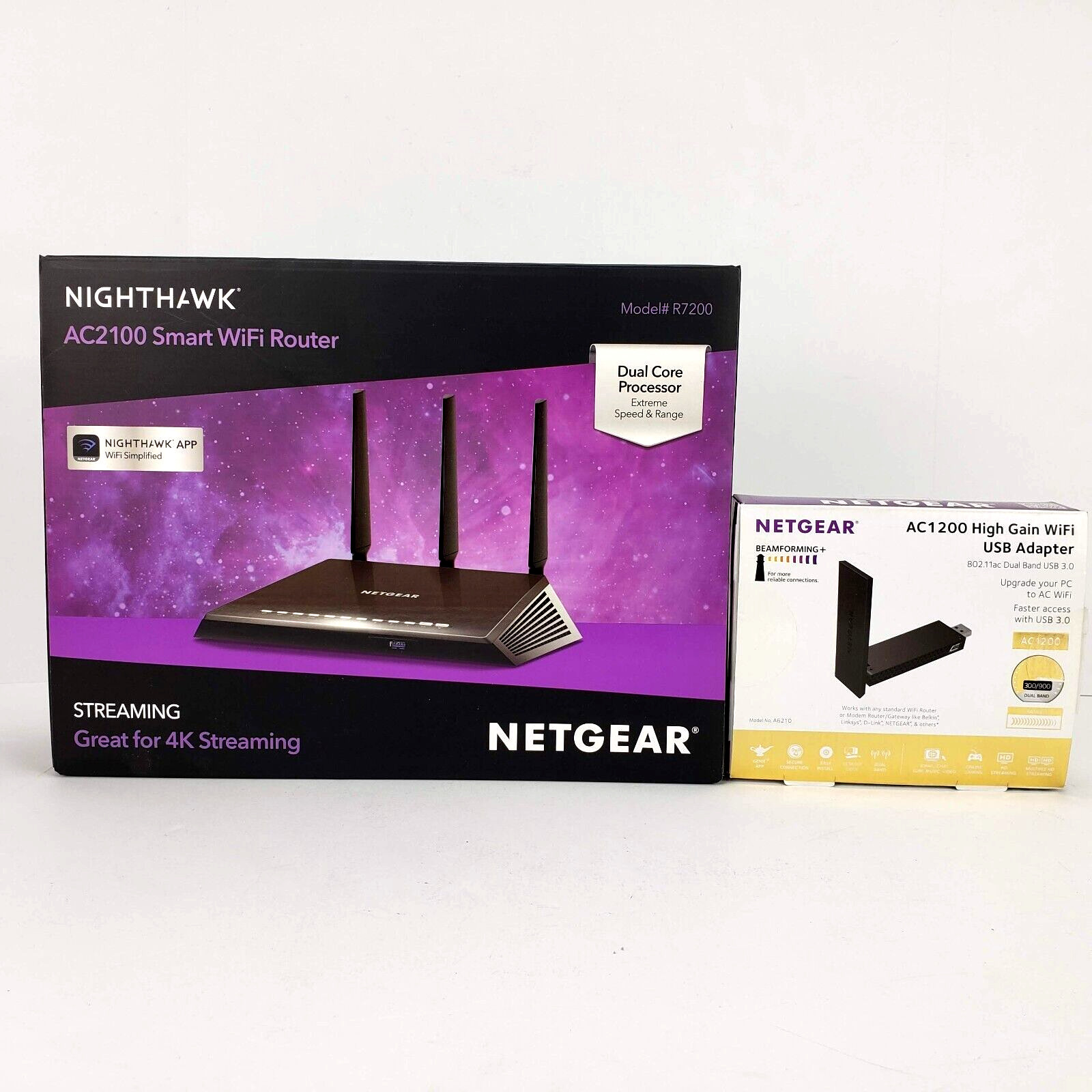 Netgear Nighthawk R7200 AC2100 Wireless WiFi Router And AC1200 WiFi USB