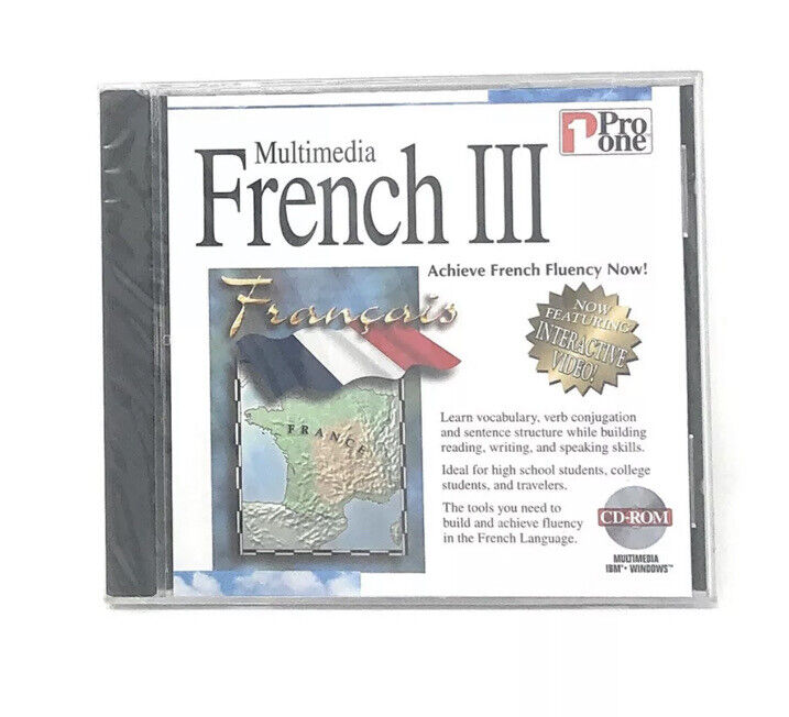 Pro-One Multimedia FRENCH III Achieving Fluency French PC CD New Pro One 1
