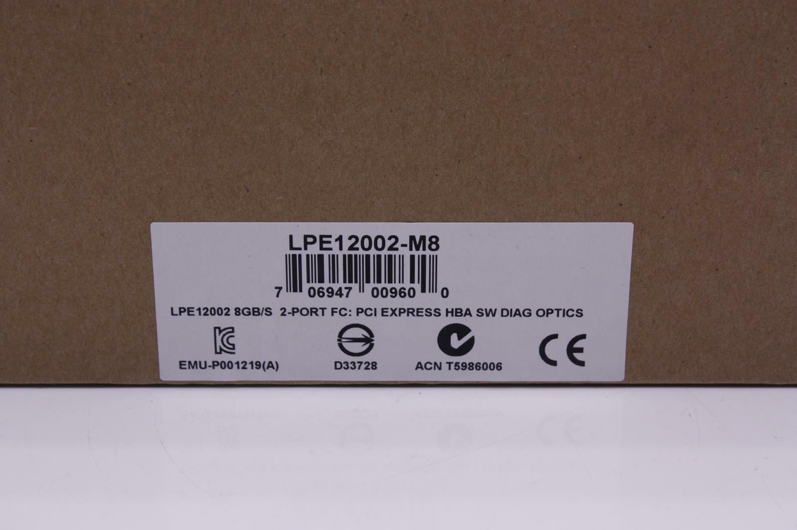 LPe12002-M8 Emulex LightPulse 8GB Dual Ports Fibre PCI-E