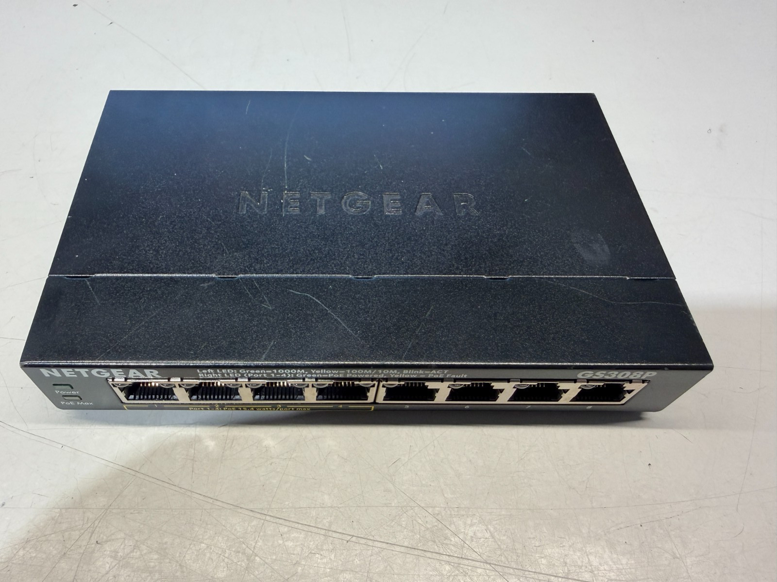 NETGEAR GS308P 8-PORT GIGABIT ETHERNET NETWORK SWITCH