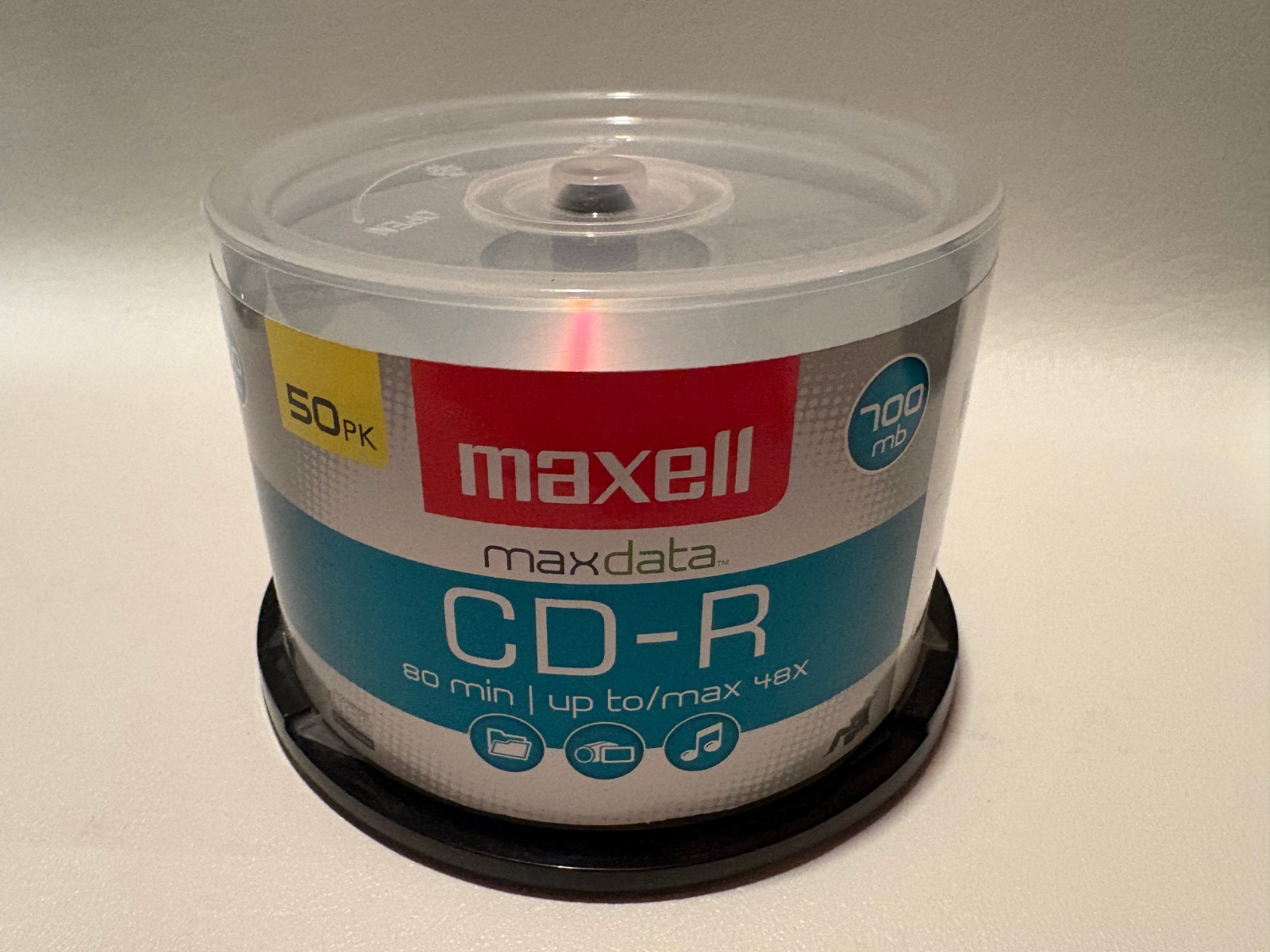 Maxell CD-R 700MB 80 Min 48X Blank Recordable Discs 50 Pack Spindle