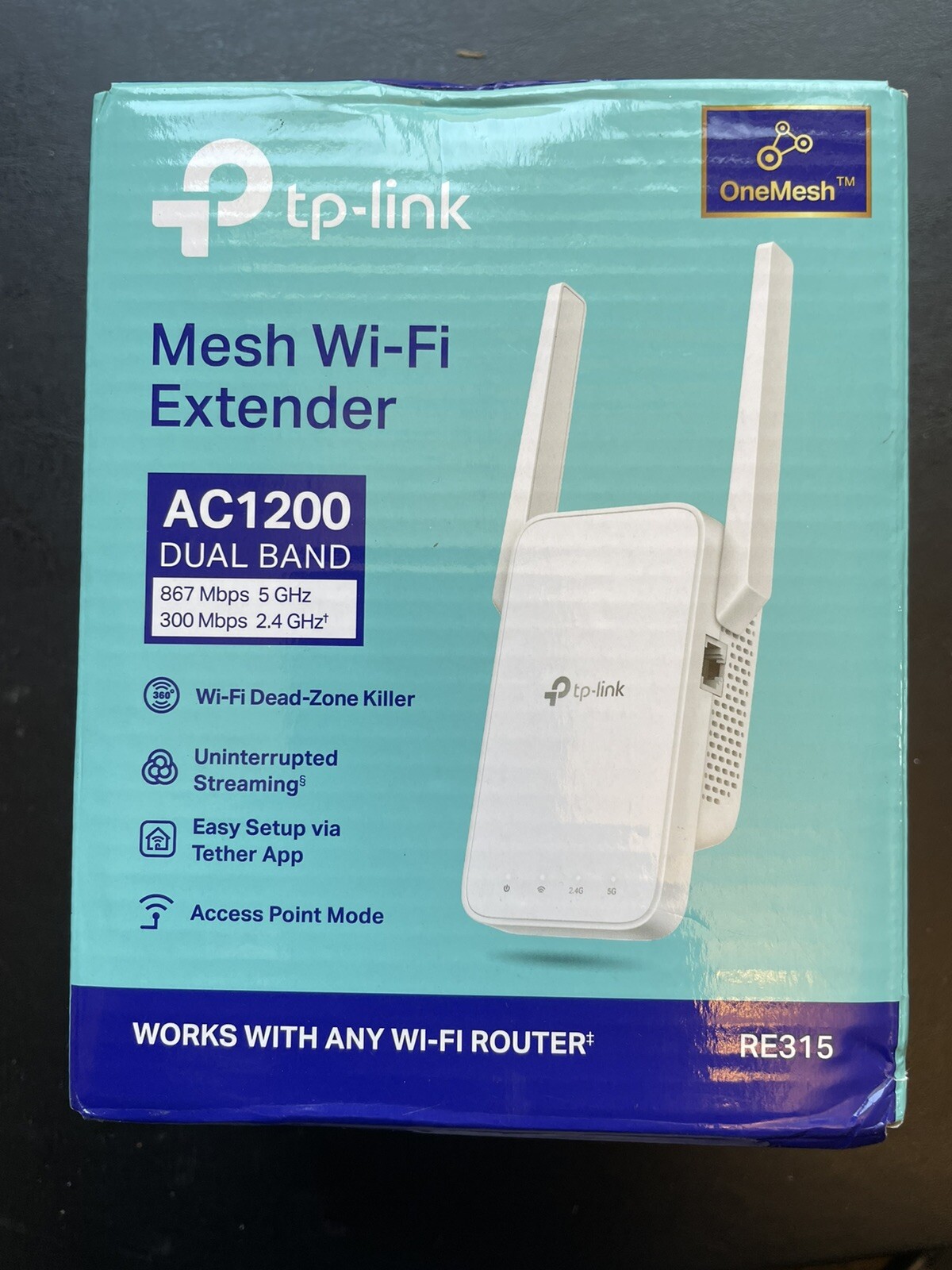 TP-Link RE315 Mesh Wi-Fi Range Extender AC1200 Dual-Band Wireless New Open Box