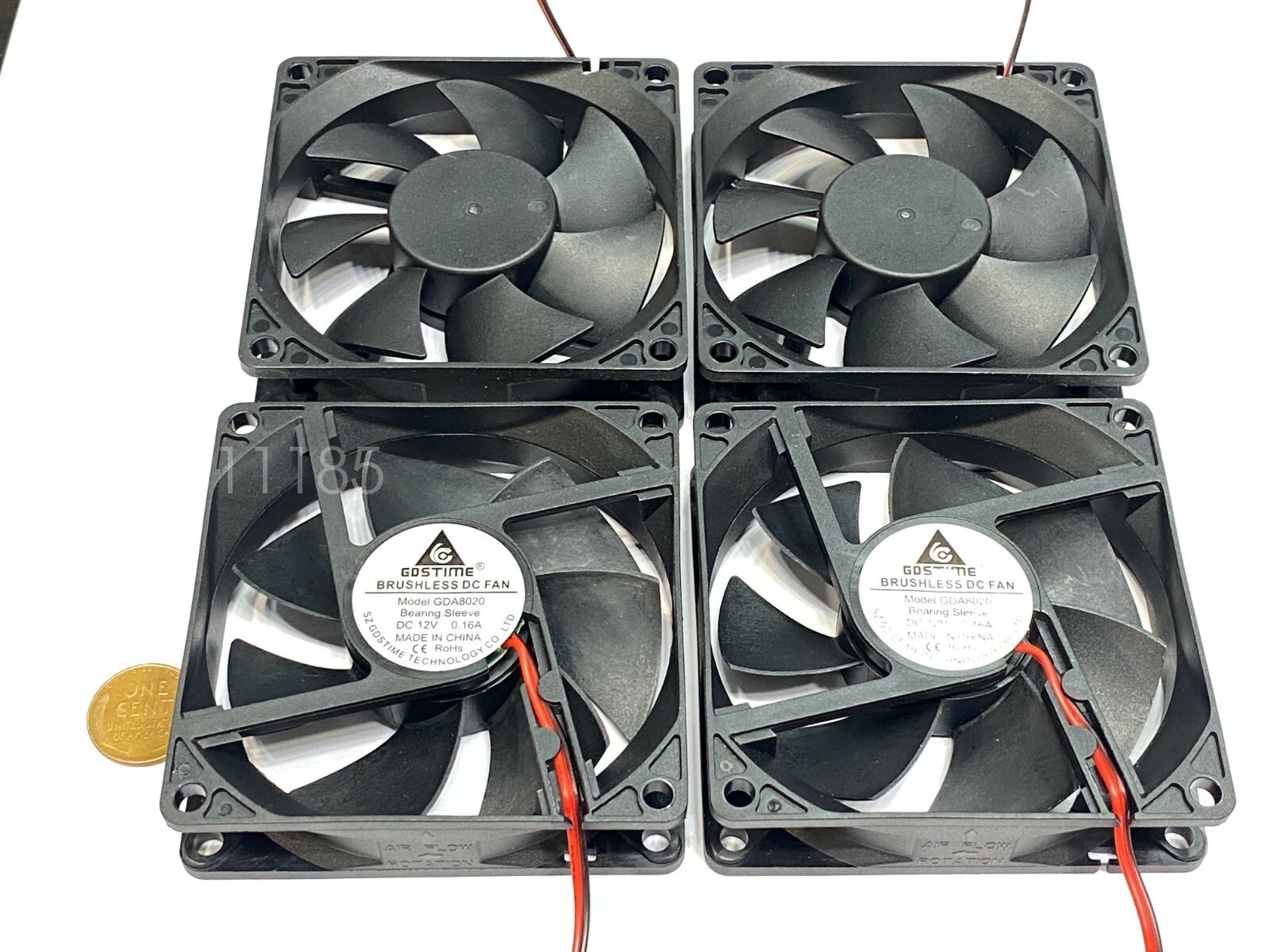 4 x Computer fan 8020 GDStime 8cm 80mm DC 12v Brushless Cooling 2pin Blower