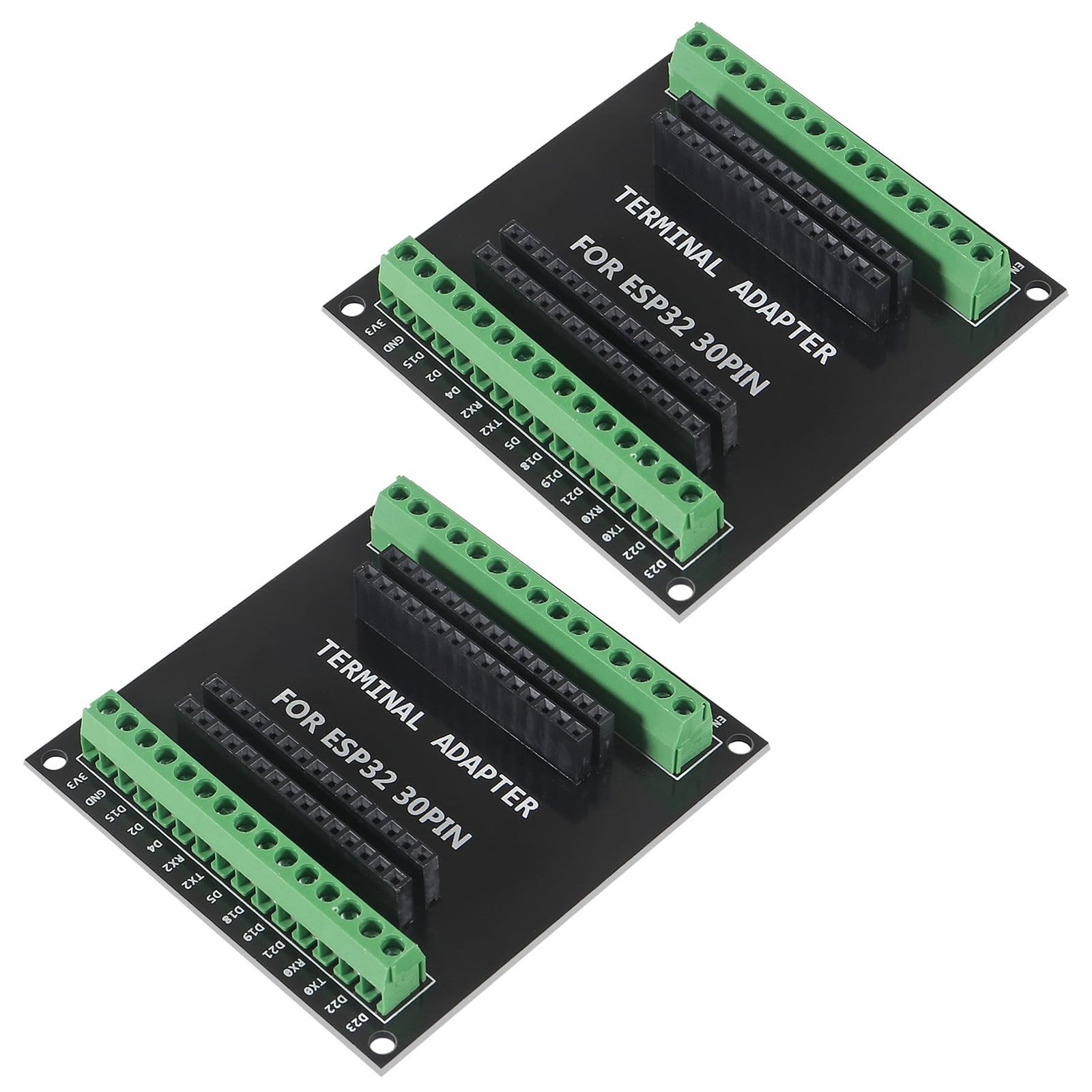 2Pcs ESP32 Expansion Board 30Pin GPIO Breakout 1 into 2 Module 2pcs
