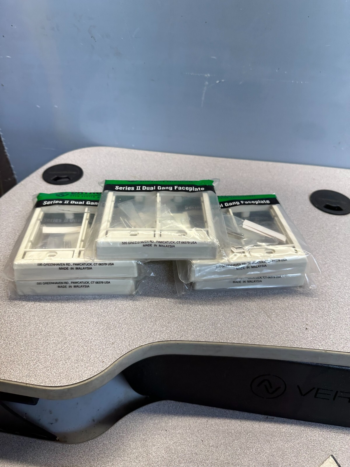 (5) ORTRONICS, OR-40300159, 2-GANG FACEPLATE, SERIES II, LABELS & COVERS, NEW
